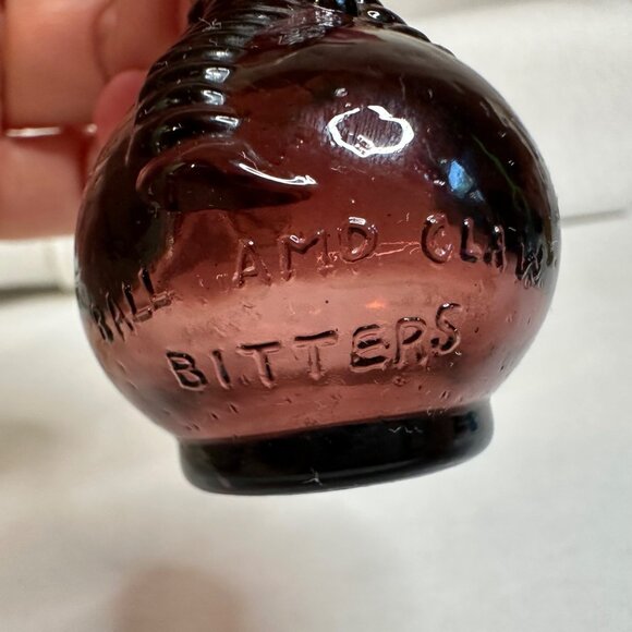 Antique Vtg Glass Apothecary Jaundice Bitters Bottles 1852 w/ Stoppers & Box - Picture 8 of 16